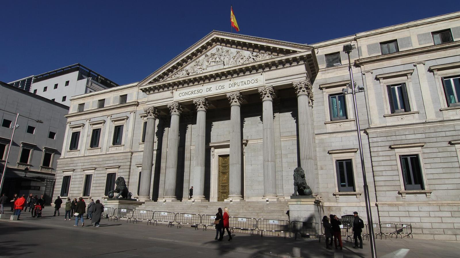Fachada del Congreso de los Diputados, en Madrid